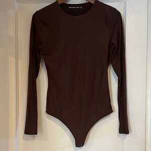 A&F Brown Long Sleeve Bodysuit